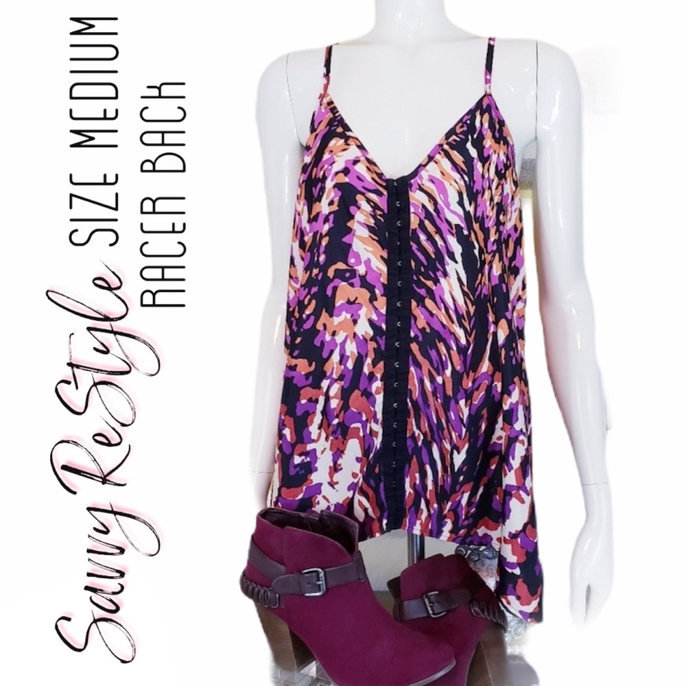 Multi-Color Racerback Cami Top | Size Medium